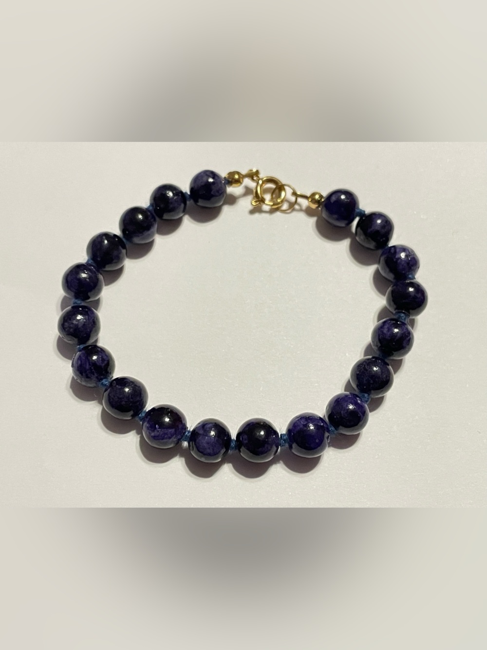 Lapis Knotted Bead Bracelet #6569